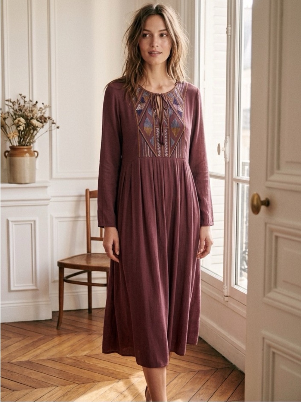 Women's Purple Embroidered Dress size Small